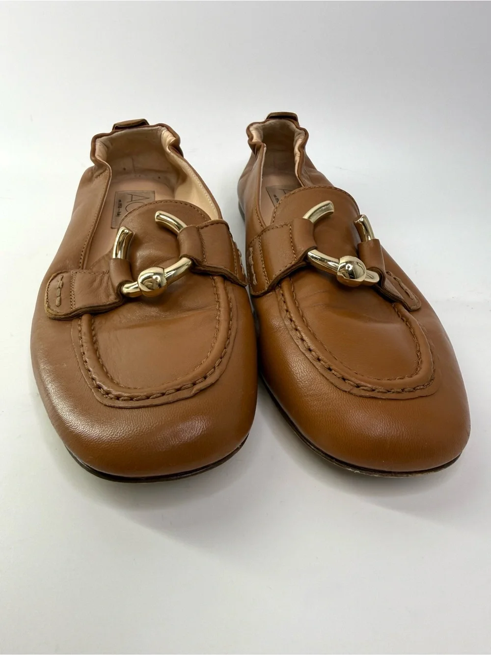 AGL Leather Sheryl Moc Bit Loafer Flats Brown Size 36/US6